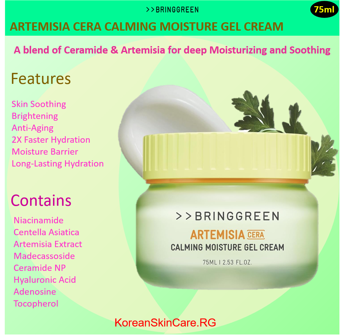 ARTEMISIA CERA CALMING MOISTURE GEL CREAM (75ml)