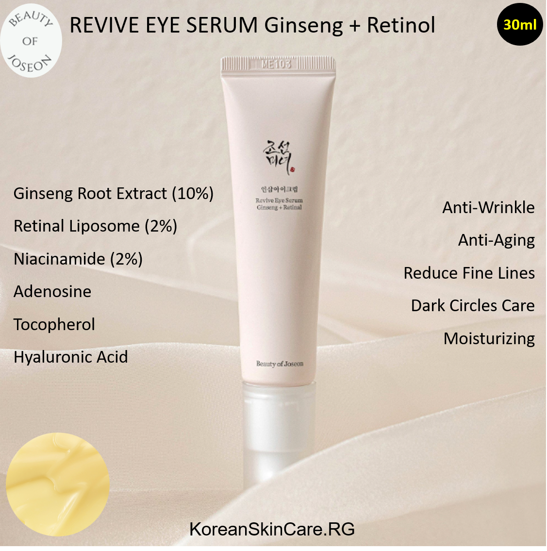 REVIVE EYE SERUM Ginseng + Retinol (30ml)