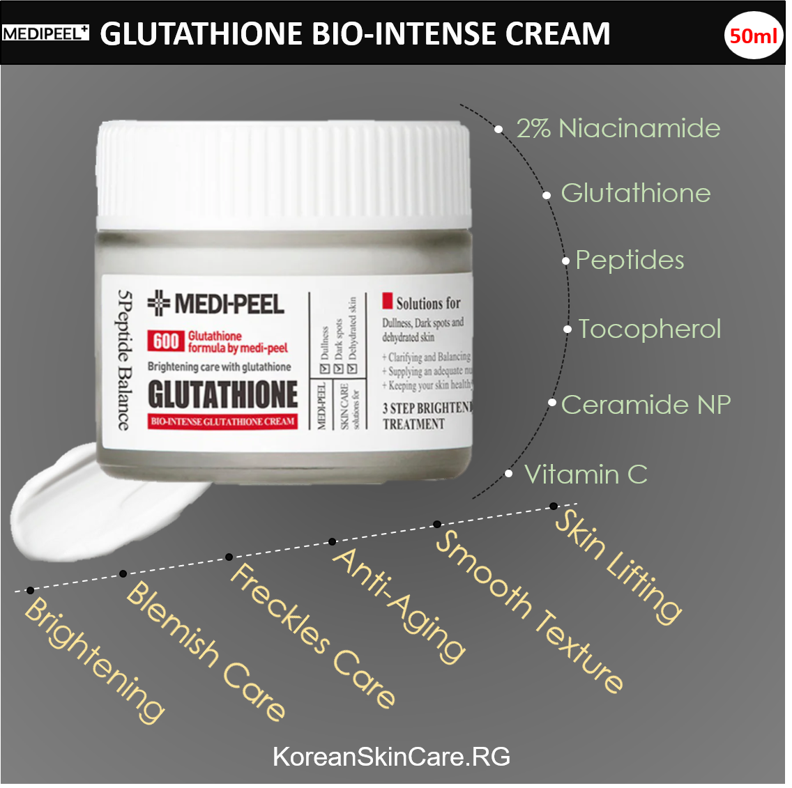 GLUTATHIONE BIO-INTENSE BRIGHTENING CREAM, (50ml)