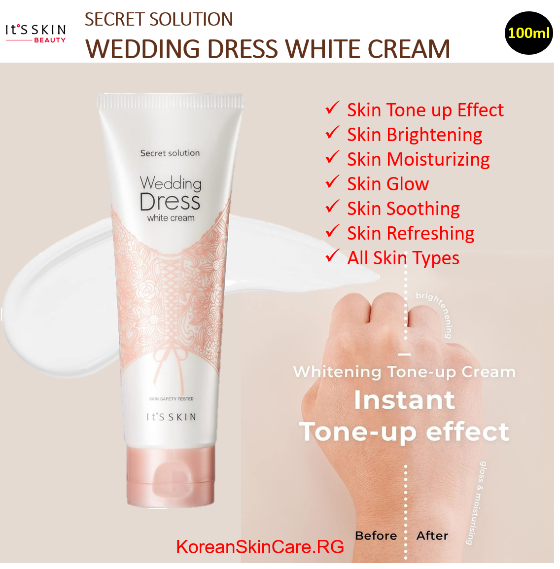 SECRET SOLUTION WEDDING DRESS WHITE CREAM (100ml)