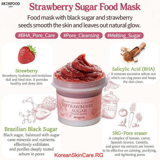Pore Cleanse & Exfoliate STRAWBERRY SUGAR MASK (120g)