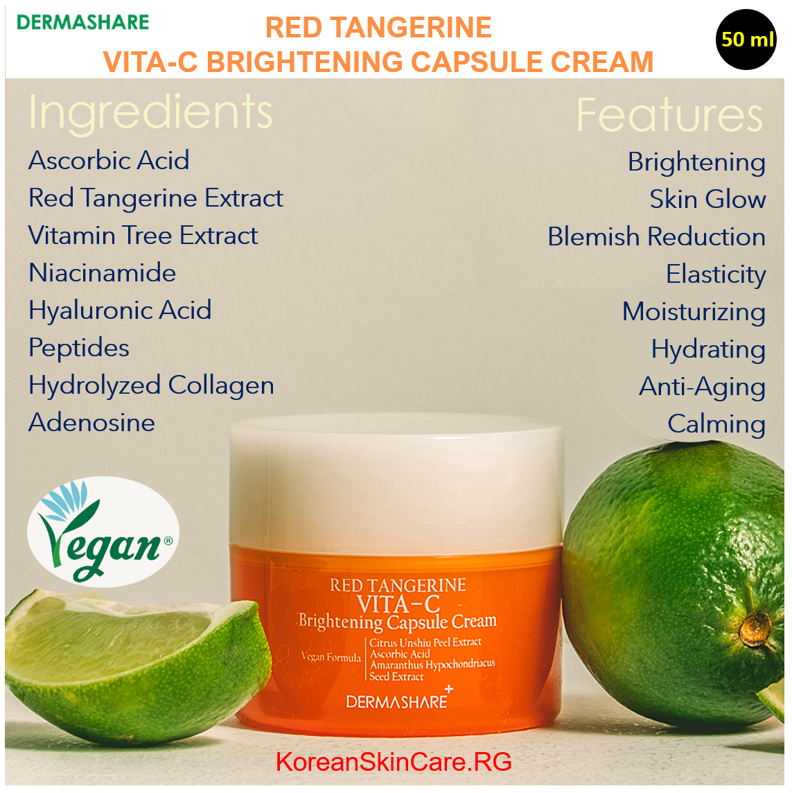 RED TANGERINE VITA-C BRIGHTENING CAPSULE CREAM, (50 ml)