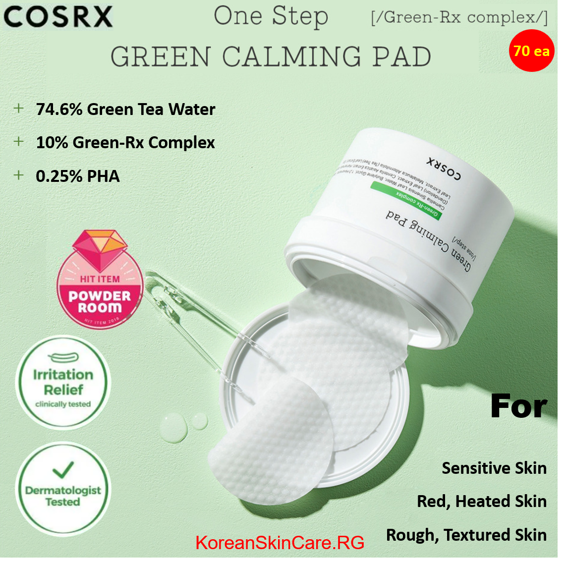 ONE STEP GREEN CALMING PAD, (70 Pads), (90 Pads)