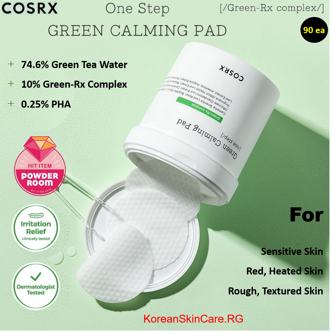 ONE STEP GREEN CALMING PAD, (70 Pads), (90 Pads)